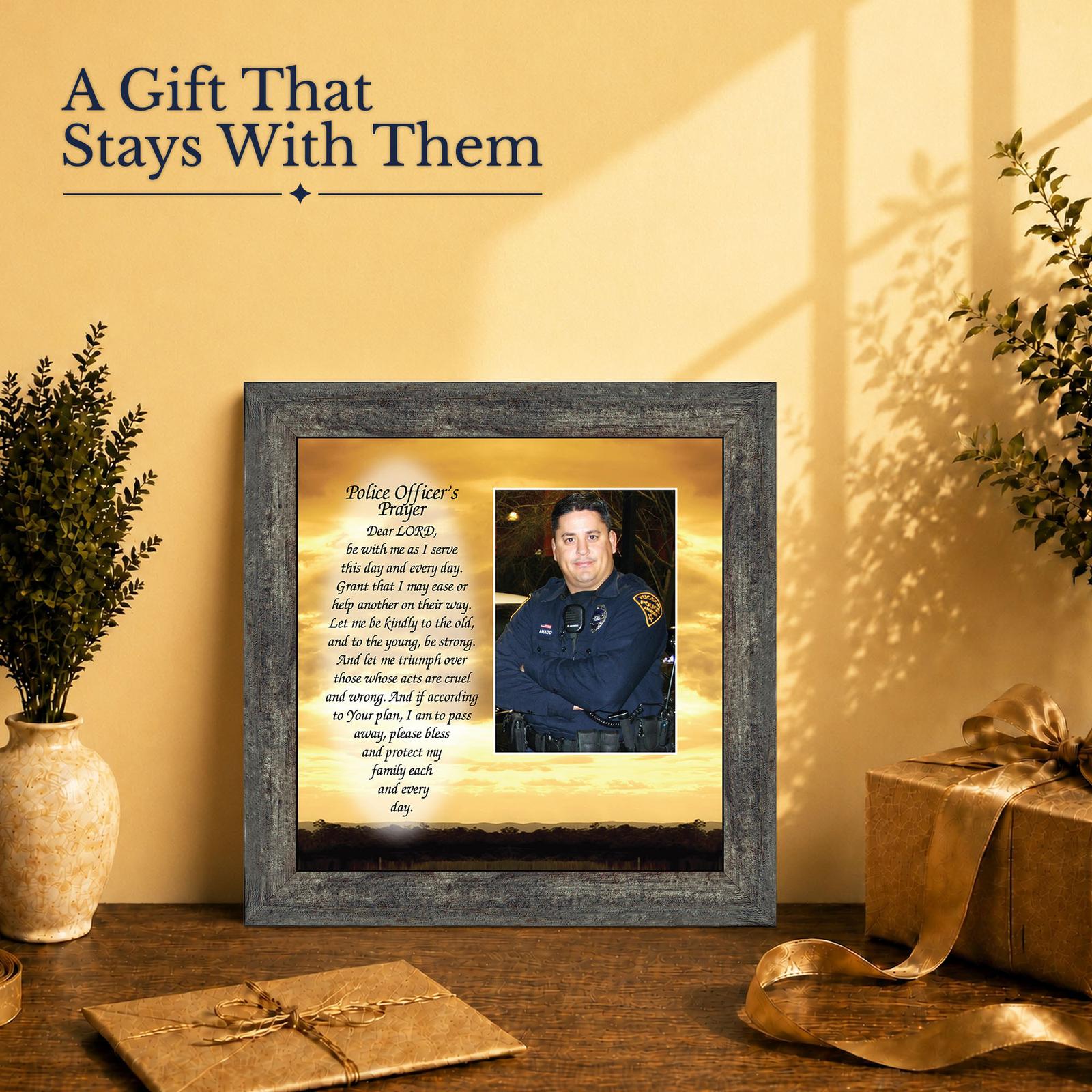 Police retirement gift - sunset prayer frame for a retiring officer