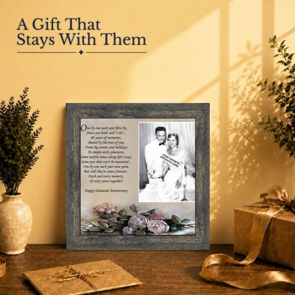 60th Diamond Anniversary gift - framed print for parents