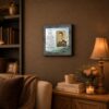 I'm Free memorial photo frame displayed in a living room