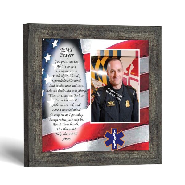 EMT Prayer picture frame - EMT Prayer flag design by Crossroads Home Decor