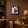 6799BW-3 Patriotic framed wall art displayed in a home office