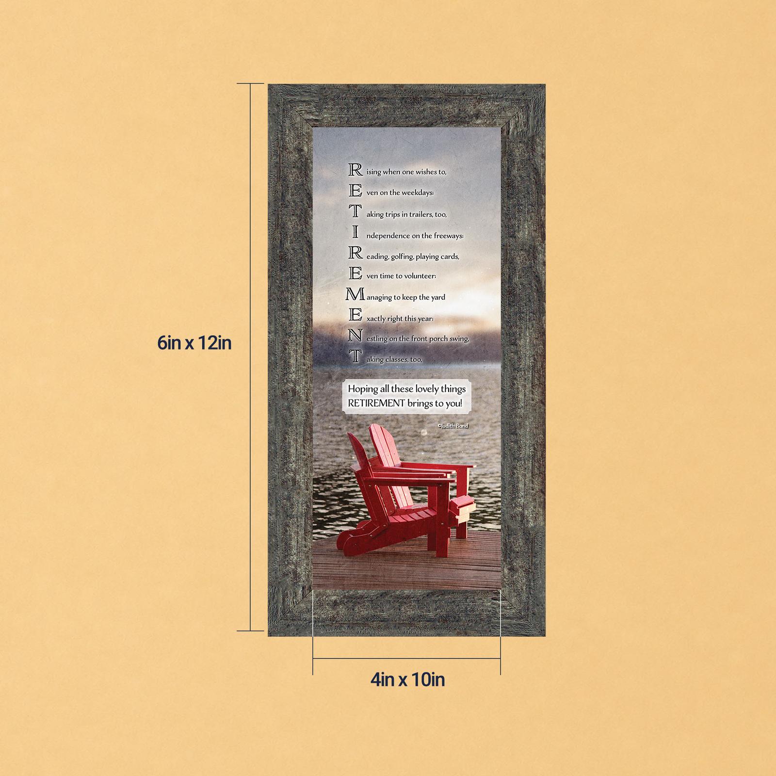 Retirement poem framed print – Retirement Acrostic by Judith Bond, Crossroads Home Decor