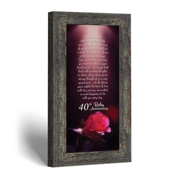 40th anniversary poem print - Ruby Anniversary verse by Crossroads Home Decor