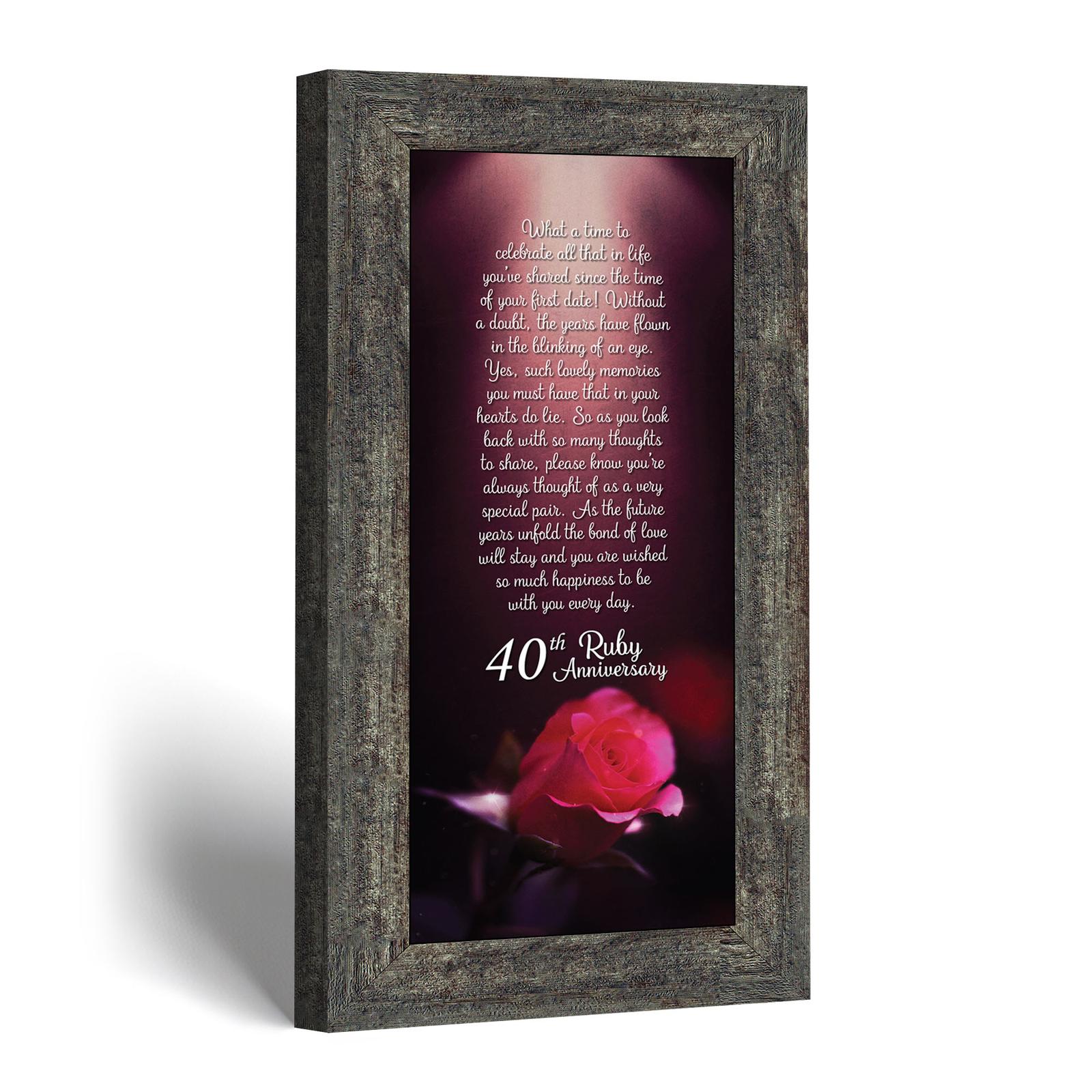 40th anniversary poem print - Ruby Anniversary verse by Crossroads Home Decor
