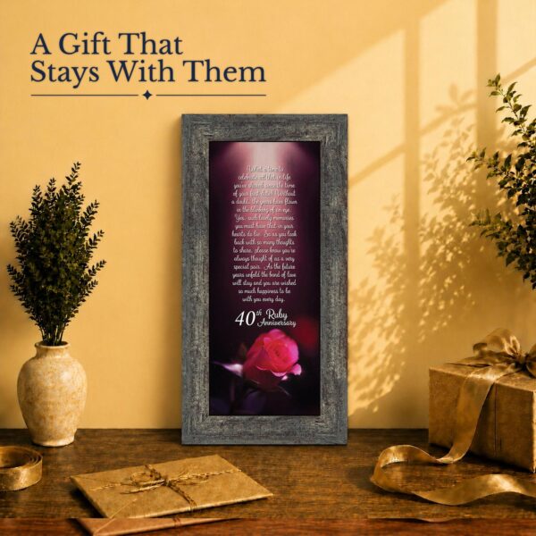 40th anniversary gift - framed print for parents celebrating a ruby wedding