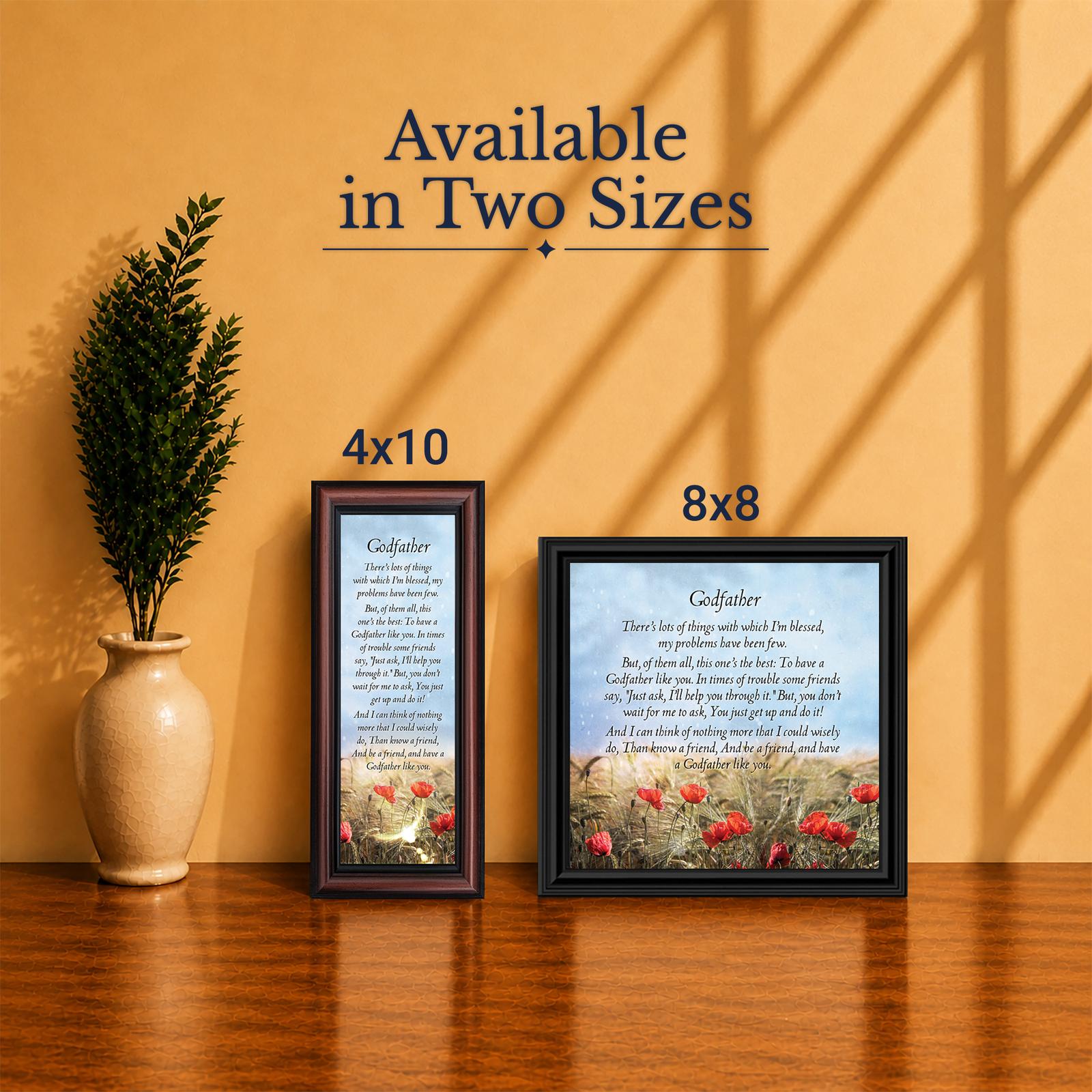 7332-5 Godfather poem framed print - Made in USA family-owned faith-based wall art