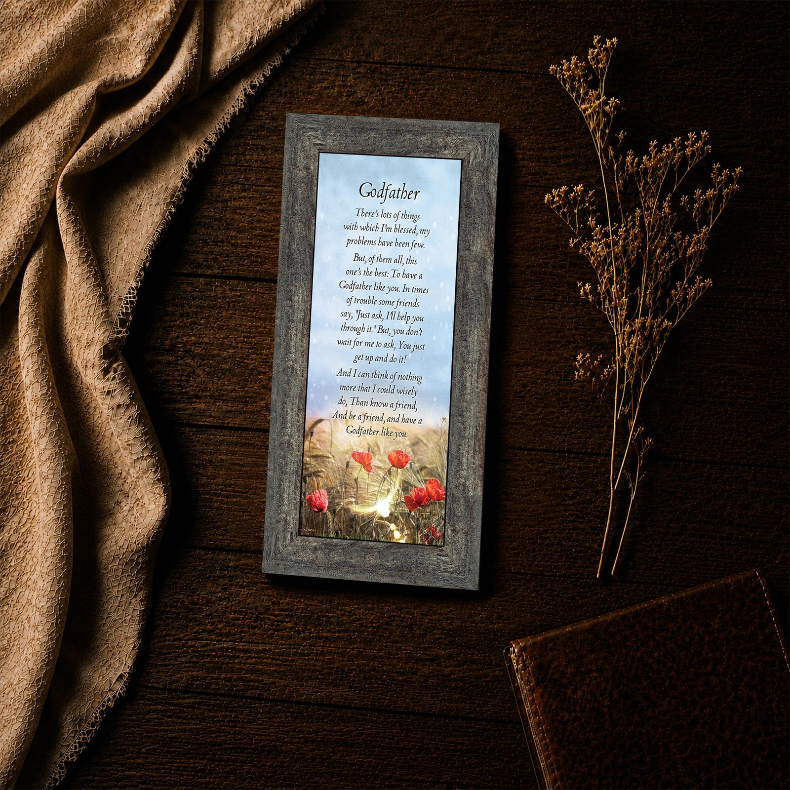 7332BW-4 Godfather poem framed print - baptism keepsake inspirational wall art