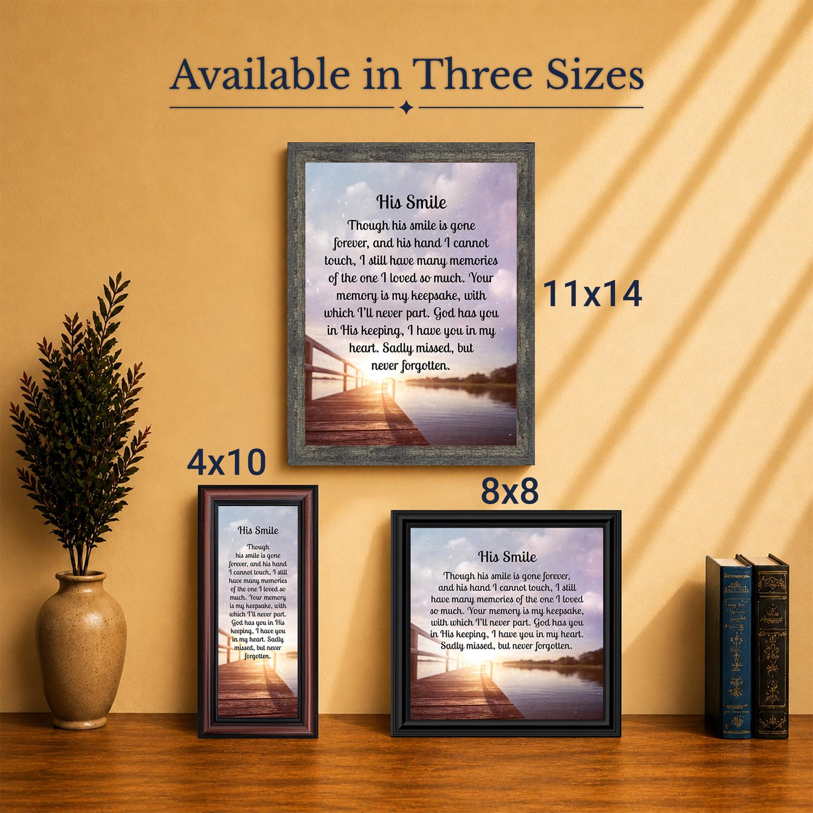 His Smile memorial framed print - Made in USA family-owned faith-based wall art