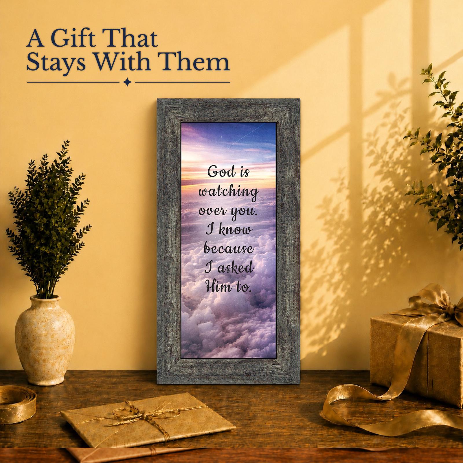 God Is Watching Over You gift - framed print for a parent or grandparent
