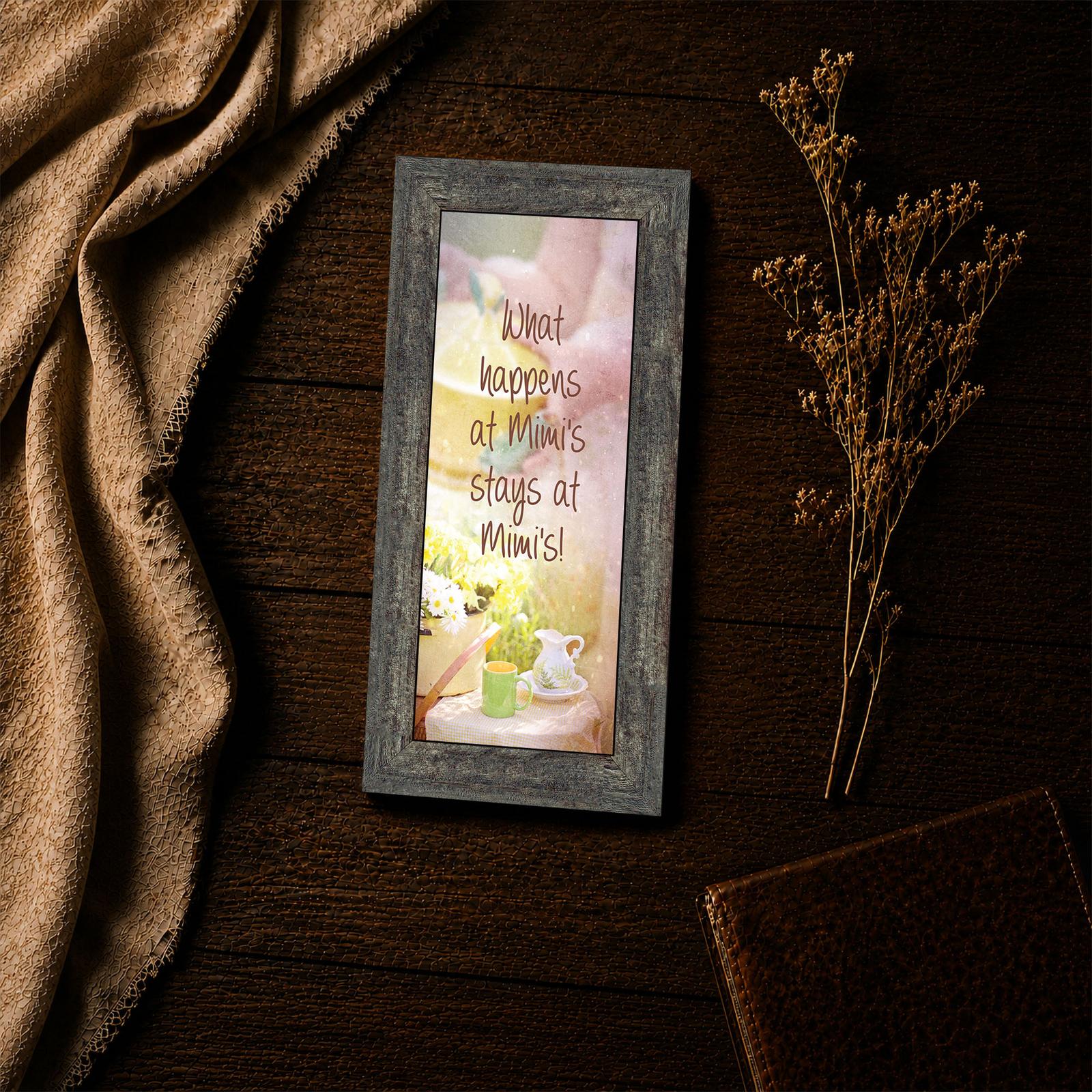 What happens at Mimi's stays at Mimi's framed print - grandma inspirational wall art