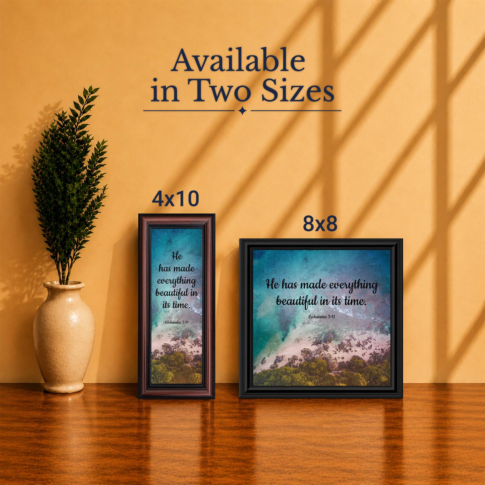 Everything beautiful in its time framed print - Made in USA family-owned coastal decor