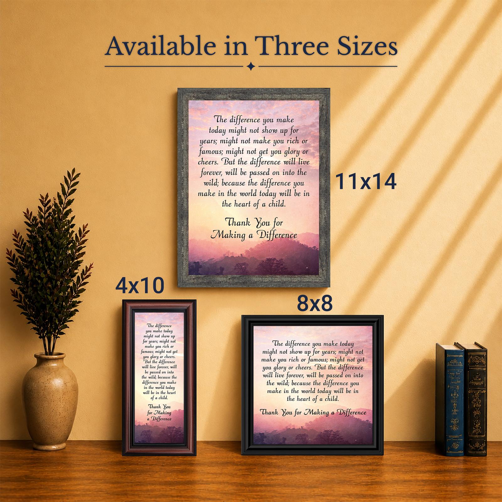 Thank you for making a difference framed print - Made in USA family-owned keepsake