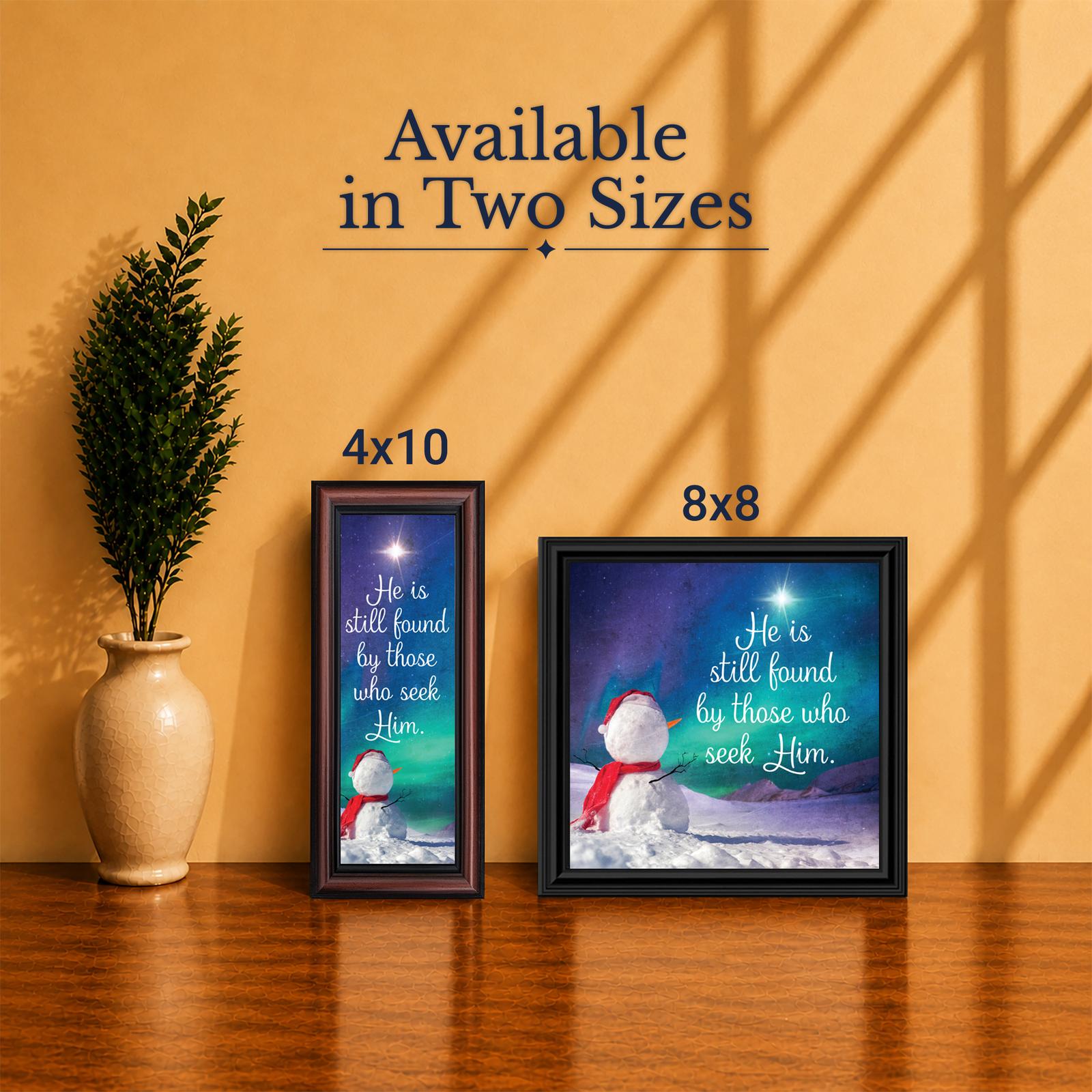 7425-5 Christian snowman framed print - Made in USA family-owned faith-based wall art