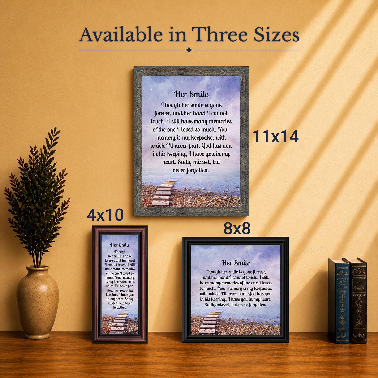 Her Smile memorial keepsake - Made in USA family-owned sympathy gift