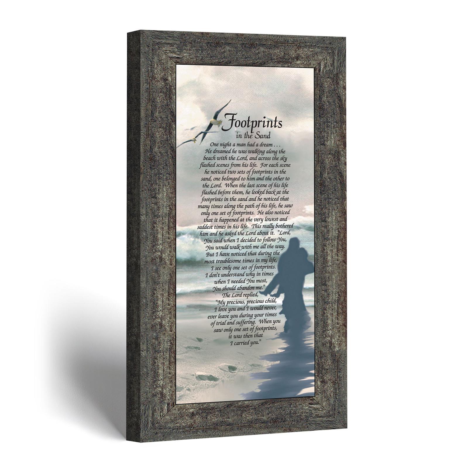 Footprints in the Sand framed print, storm sky - Footprints in the Sand Poem by Crossroads Home Decor
