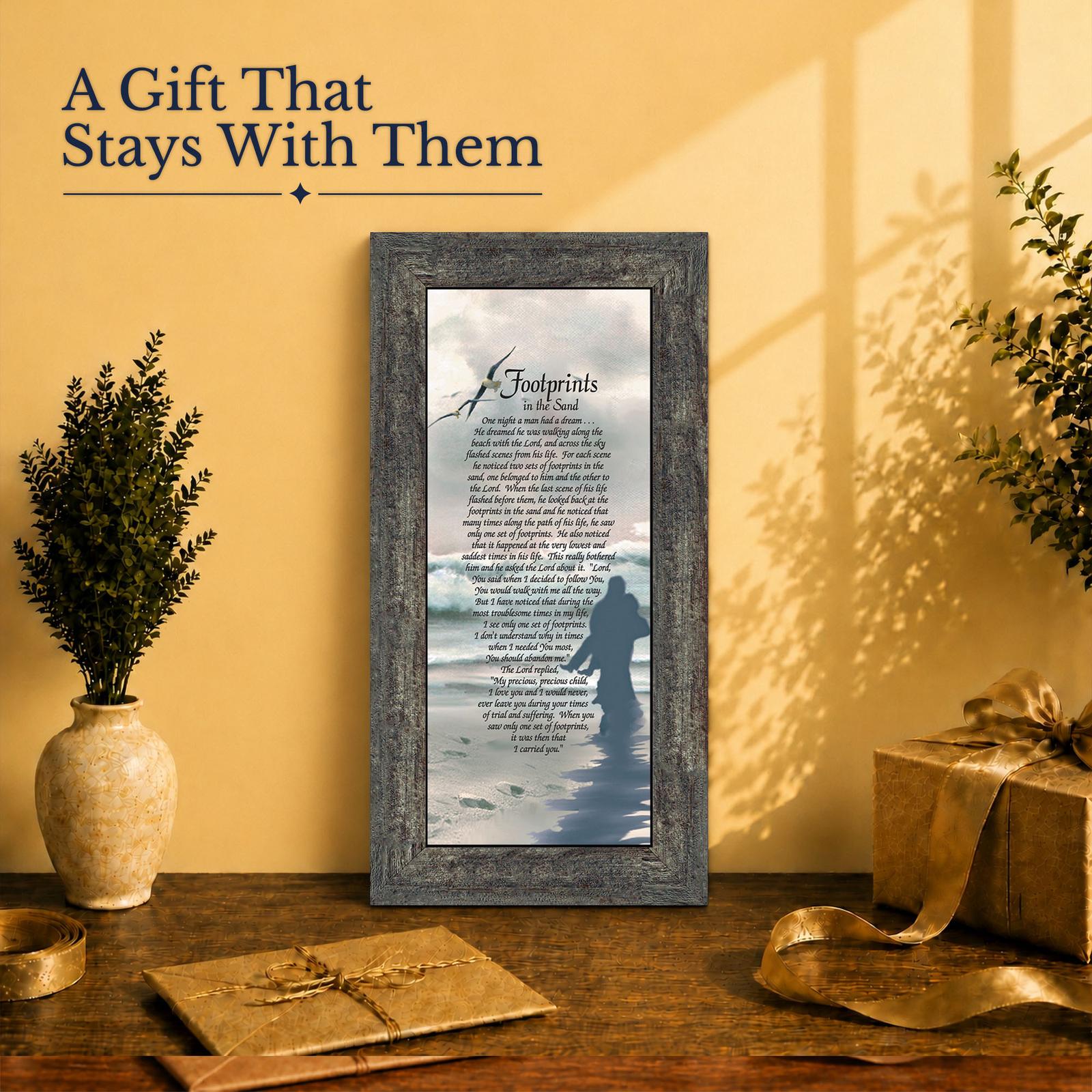 Footprints in the Sand gift - poem print for someone grieving a loss