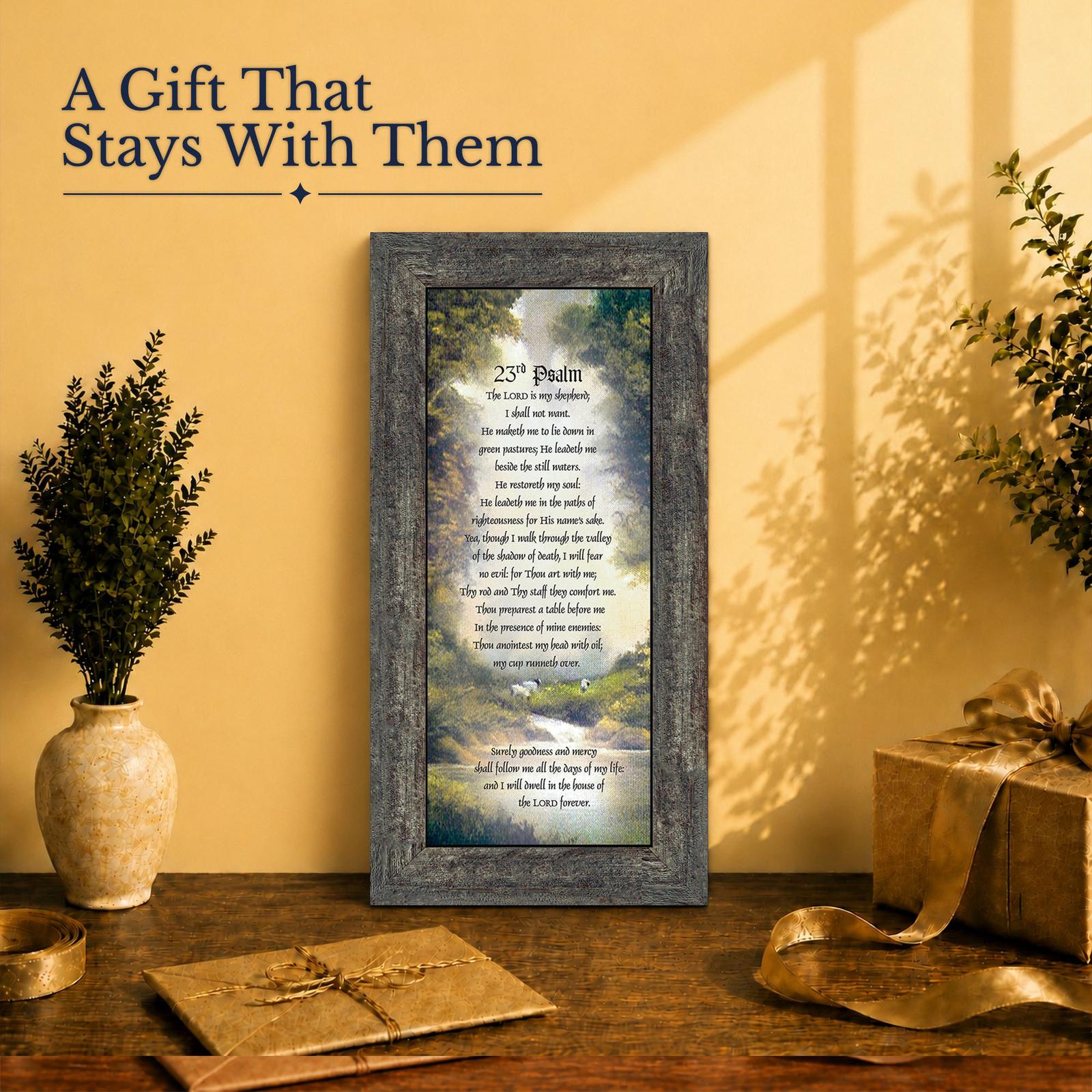 7731BW-2 The Lord Is My Shepherd gift - framed print for a baptism or sympathy gift