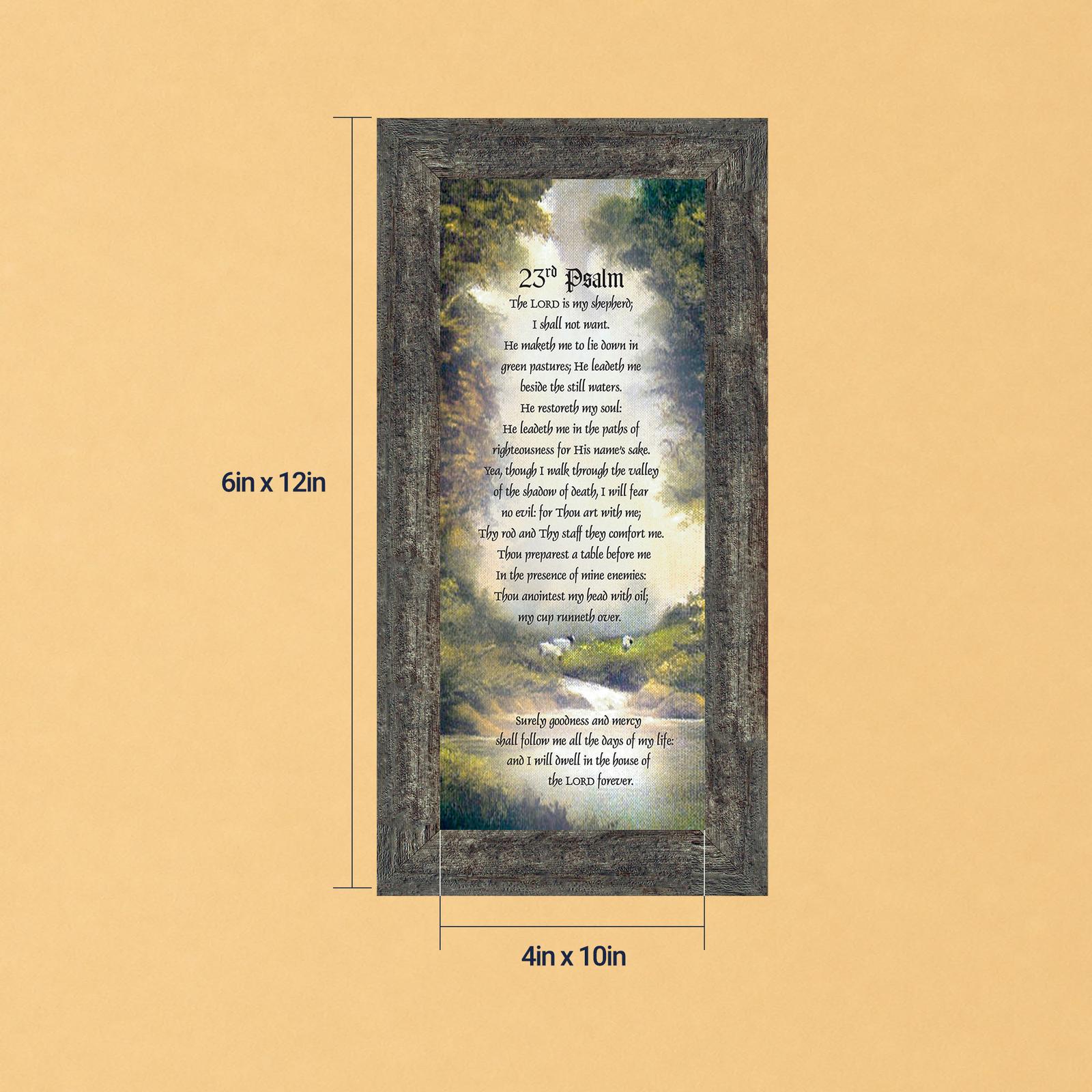 7731BW-8 The Lord Is My Shepherd framed print - Psalm 23 woodland scene by Crossroads Home Decor