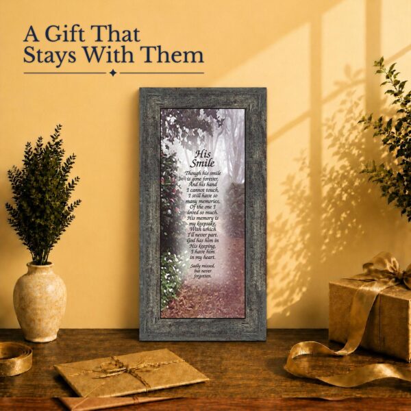 His Smile memorial gift - framed print for loss of a father, husband, or son