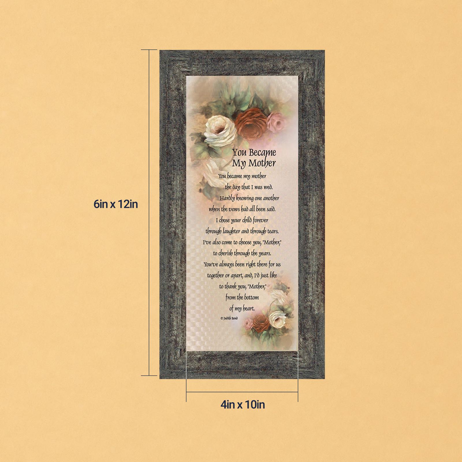 Mother in law framed print with antique rose design by Crossroads Home Decor