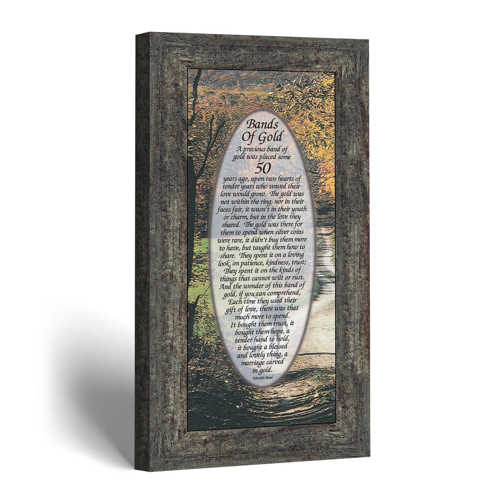 Bands of Gold Anniversary framed print - autumn path design by Crossroads Home Decor