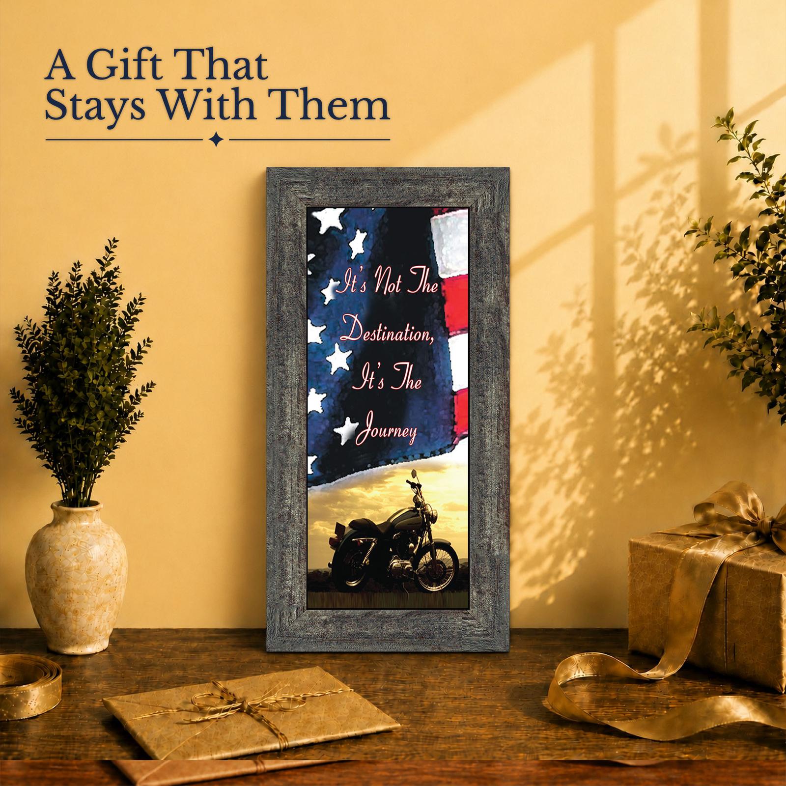 7852BW-2 It’s Not the Destination, It’s the Journey gift - framed print for a motorcycle rider or husband