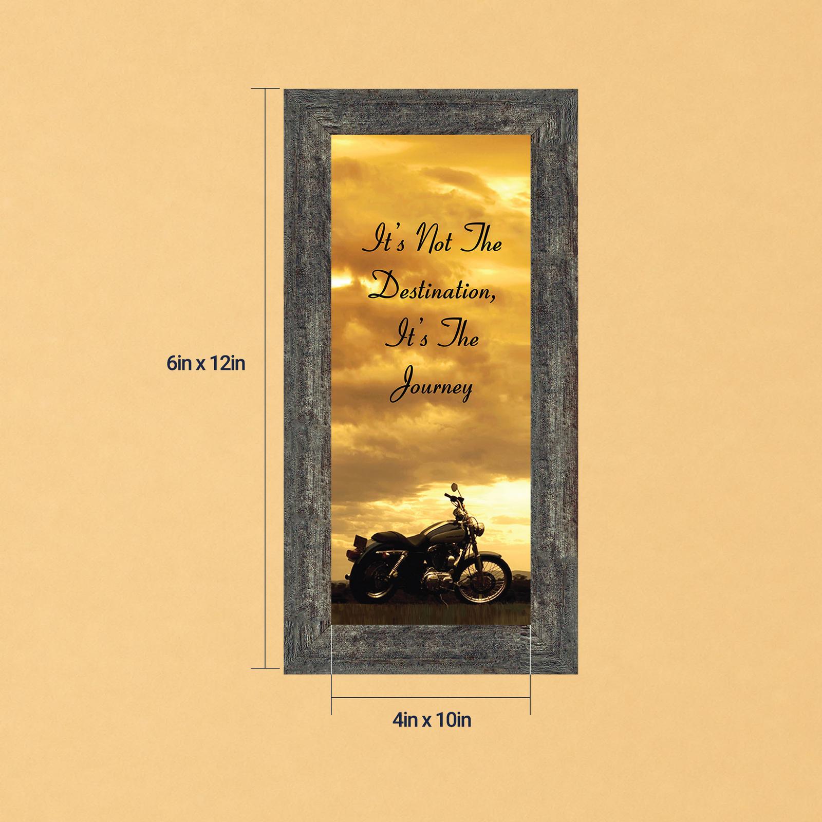 It's Not the Destination, It's the Journey motorcycle wall art - golden sunset framed print by Crossroads Home Decor
