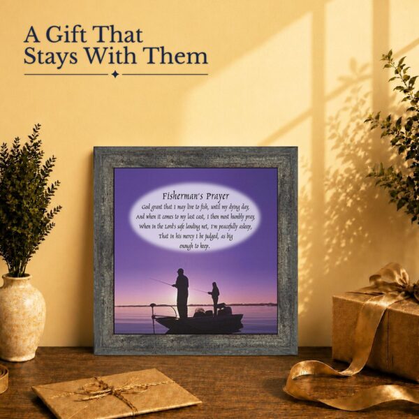 Fisherman's Prayer framed print gift for a fishing dad or grandfather