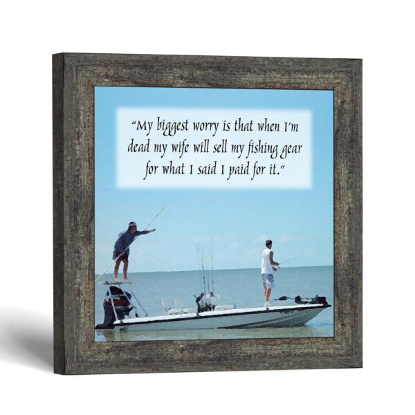 Funny fishing wall art framed print - My Biggest Worry by Crossroads Home Decor