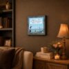 Fishing framed wall art displayed in a den