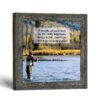 8509BW-1 Fly fishing framed print, lone angler on an autumn river, by Crossroads Home Decor