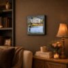 8509BW-3 Fly fishing framed wall art displayed in a home office
