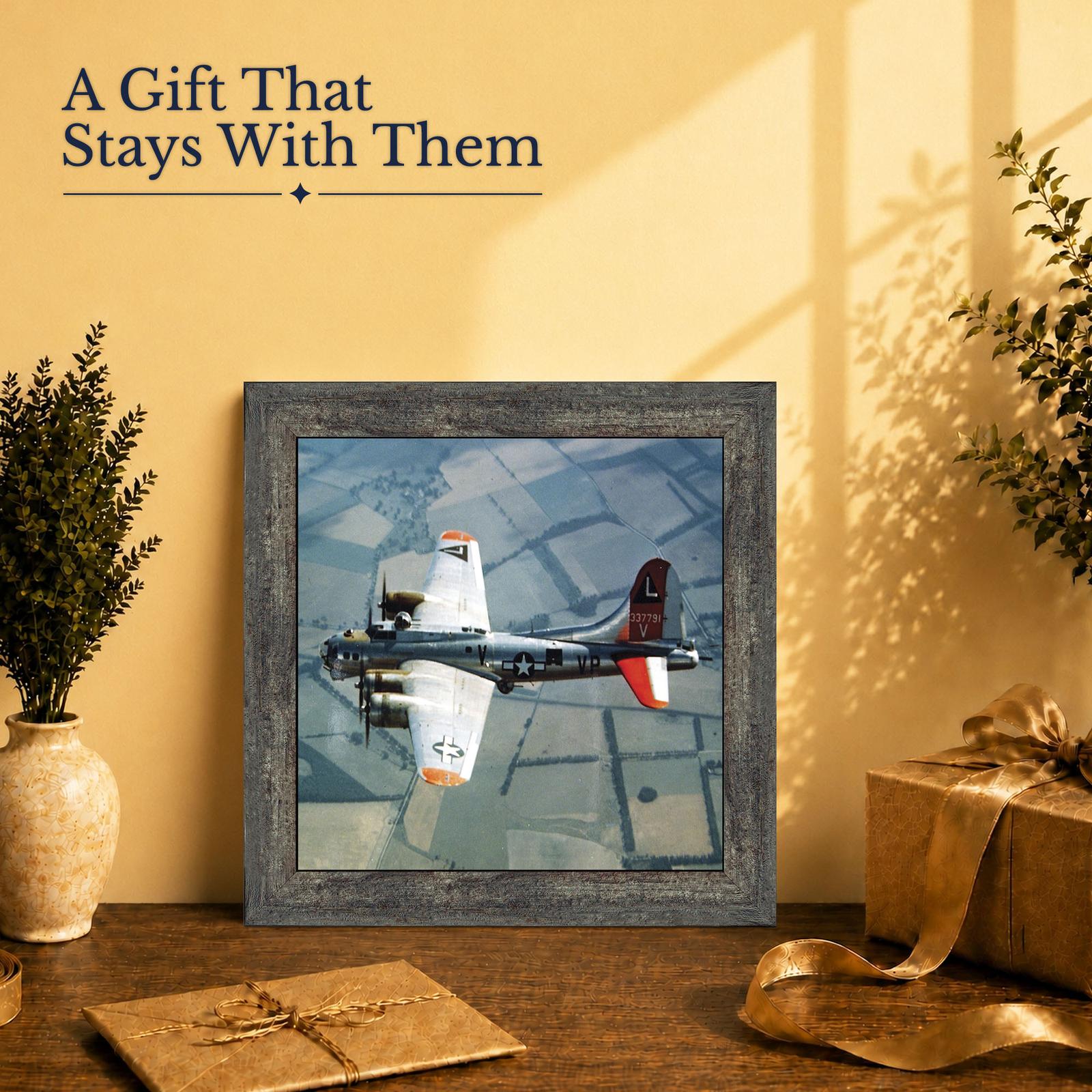 B-17 Flying Fortress gift - framed print for a veteran or aviation fan