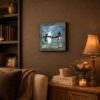B-17 Flying Fortress framed wall art displayed in a den or office
