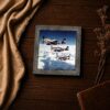 8516BW-4 P-51 Mustang invasion stripes closeup - wartime photograph