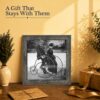 1880s couple on a two-seat tricycle - framed print gift for a cycling fan