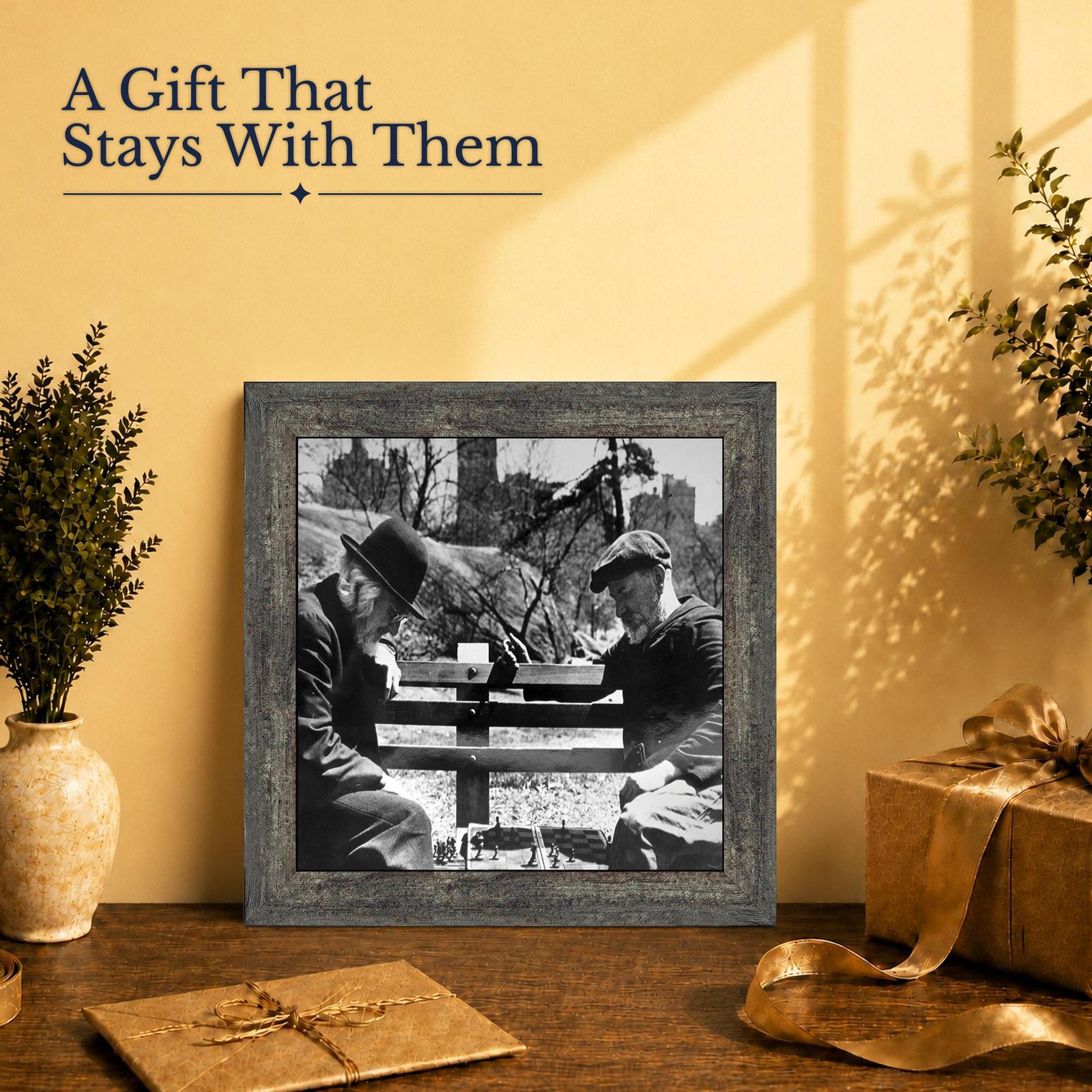 Vintage chess players gift - framed print for a chess lover