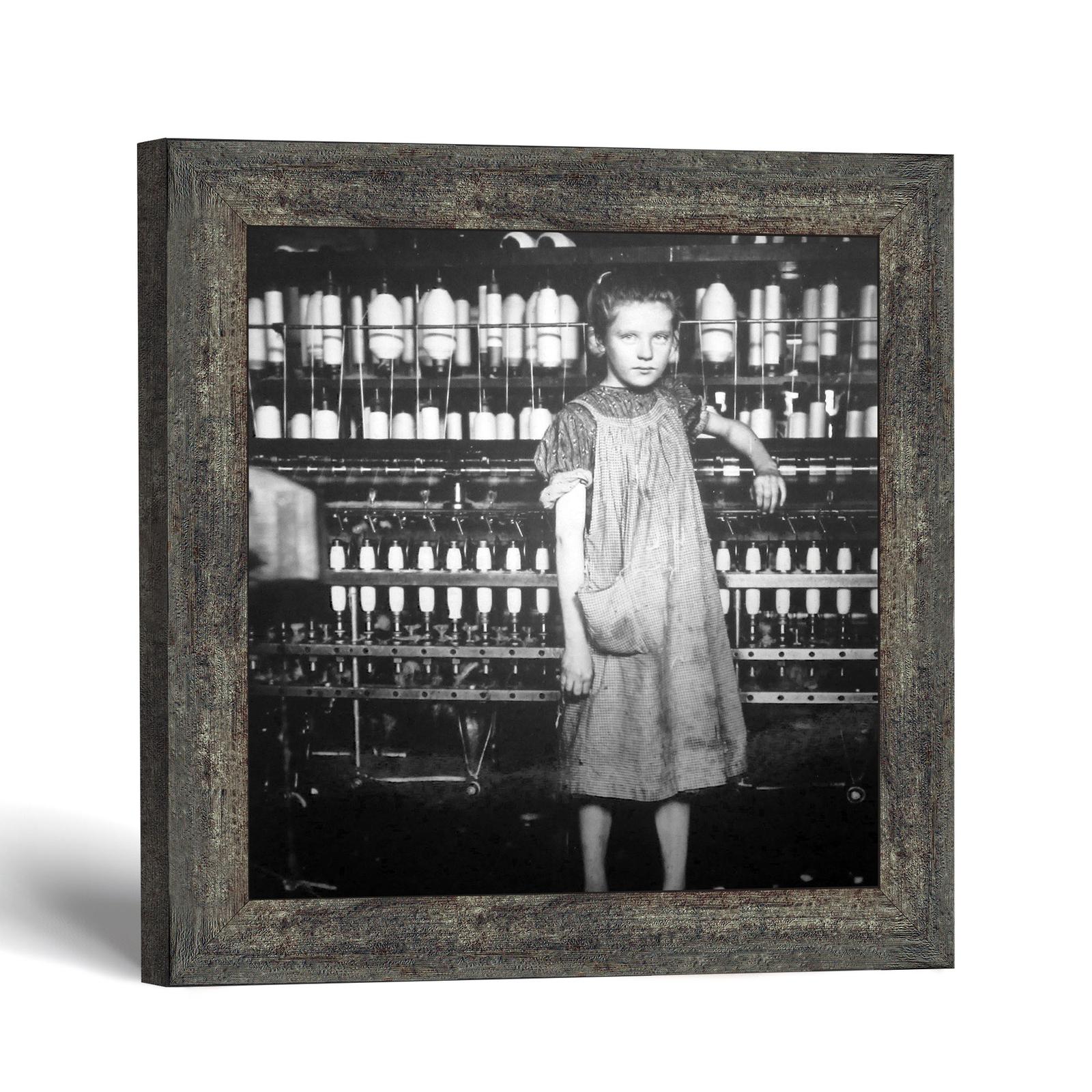 Lewis Hine framed print - Addie Card Cotton Mill Spinner by Crossroads Home Decor