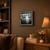 Lewis Hine framed wall art displayed in a study or classroom