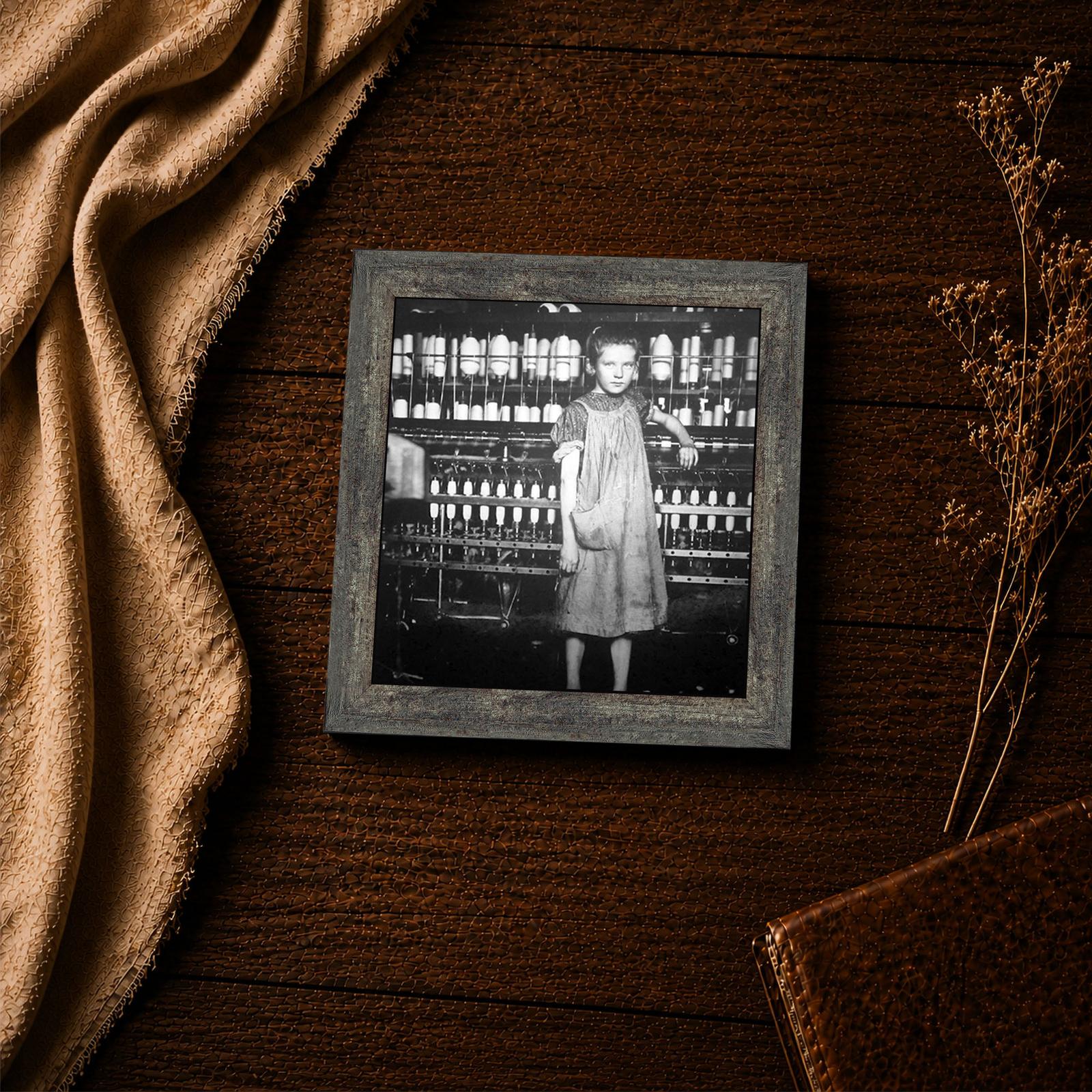 Addie Card framed print - Lewis Hine documentary photograph closeup