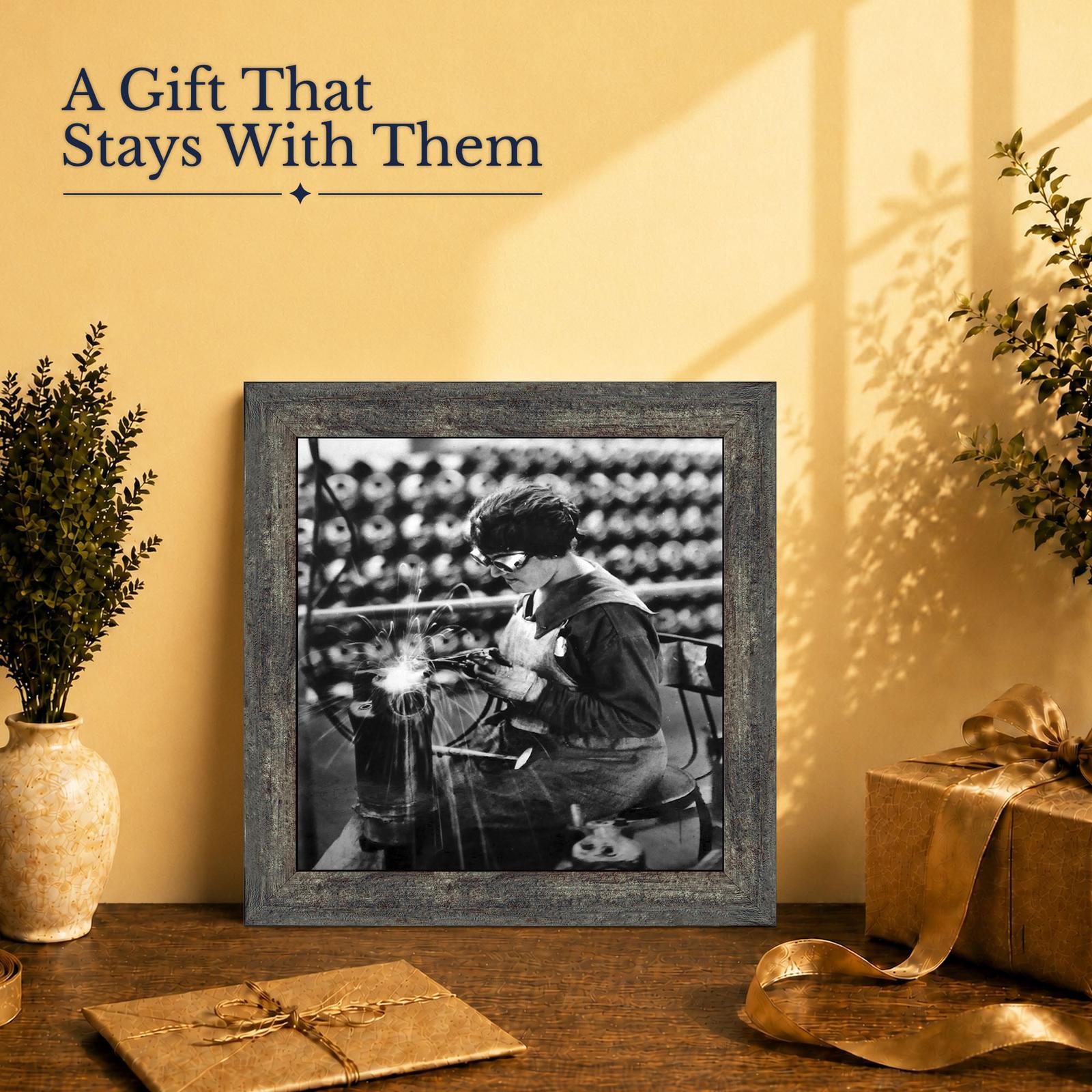 Woman welder gift - framed print for a welder or metalworker