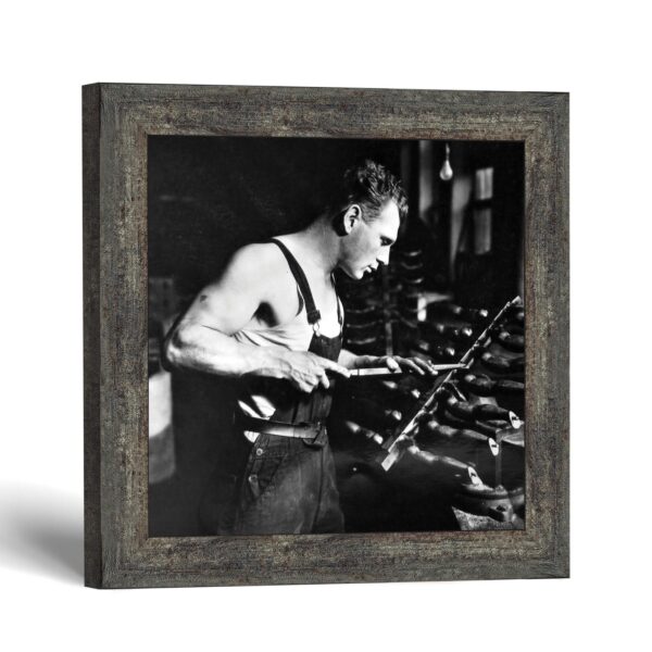 Factory Worker framed print - Vintage Industrial Photograph by Crossroads Home Decor