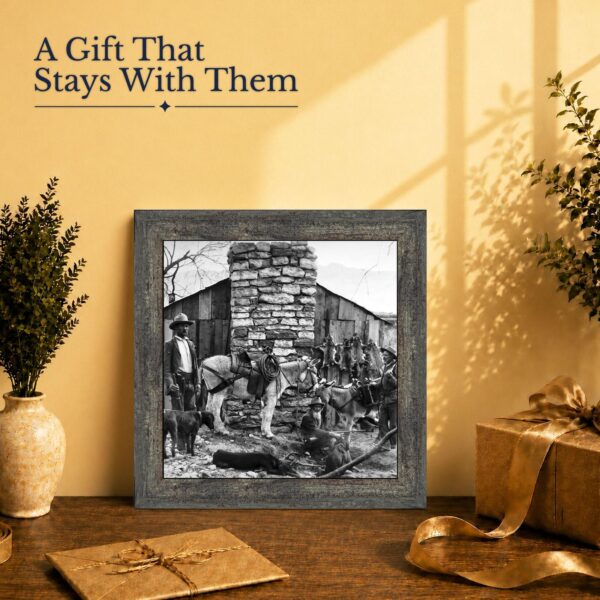 Vintage hunting camp gift - framed print for a hunter or outdoorsman