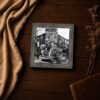 Pack burros and hunters framed print - vintage hunting camp wall art