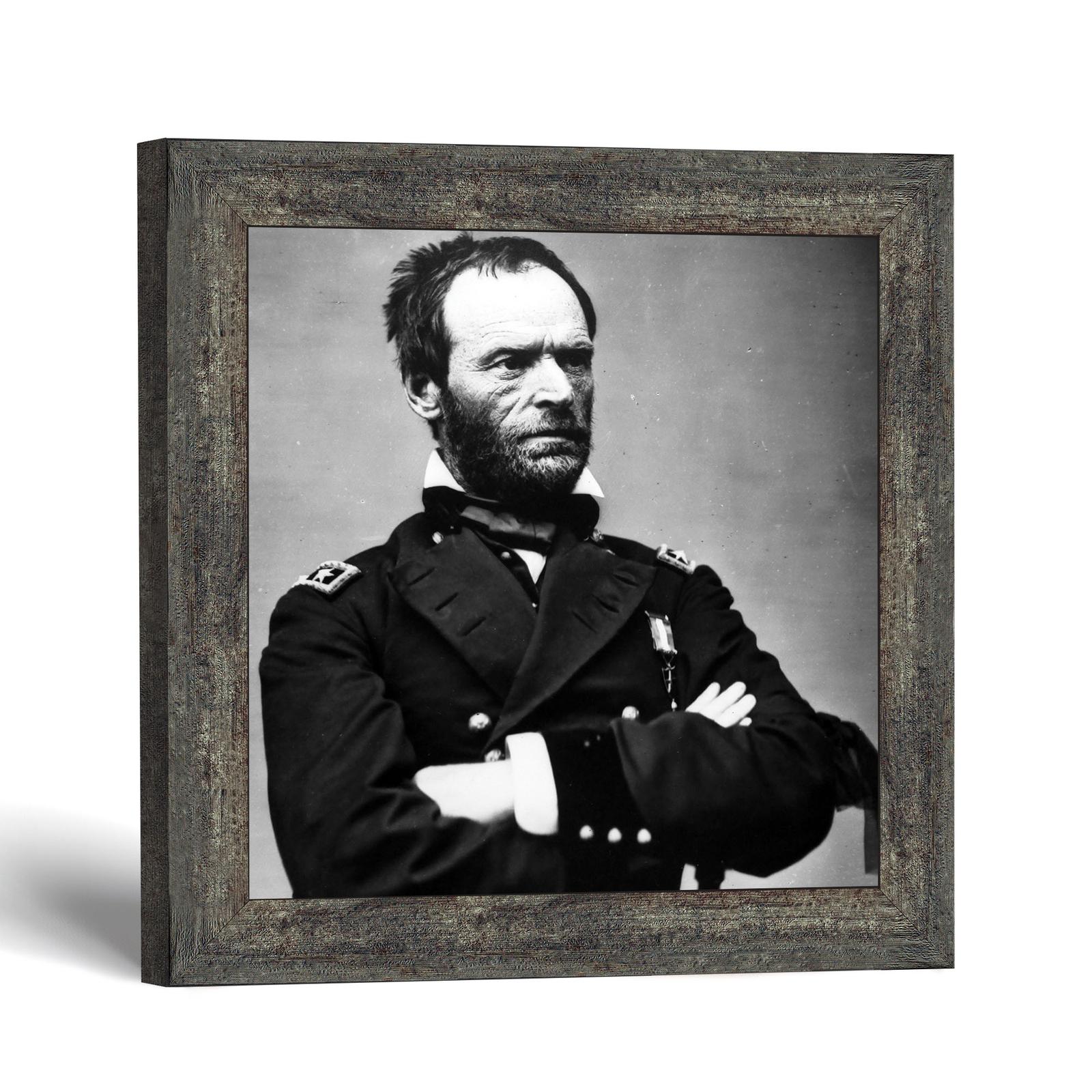 William Tecumseh Sherman framed print - Civil War General portrait by Crossroads Home Decor
