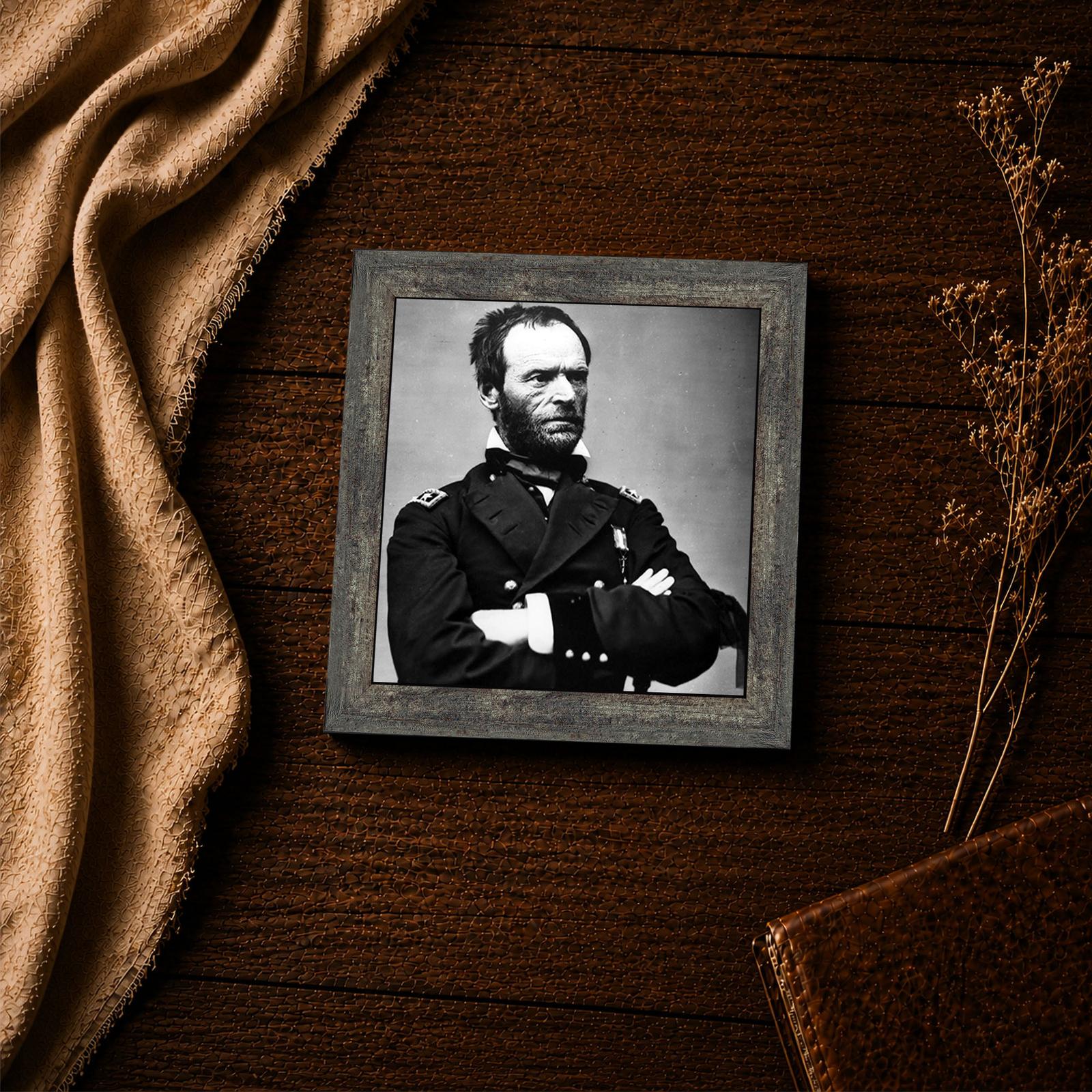 General Sherman portrait framed print - Civil War inspirational wall art