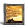 Motorcycle sunset framed wall art - Life Is a Journey, Let's Ride by Crossroads Home Decor