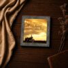 Life Is a Journey, Let's Ride framed print - cursive script closeup over a sunset