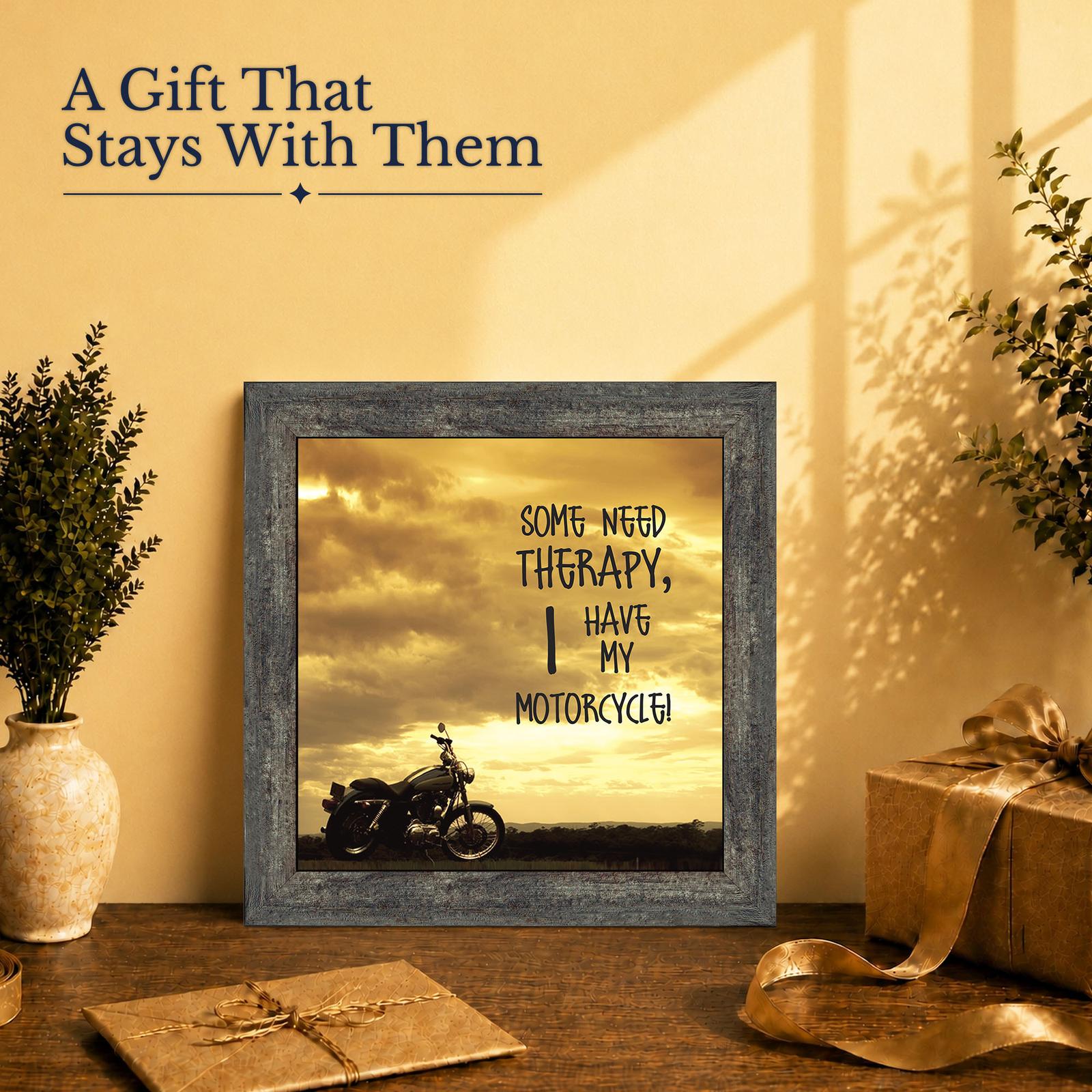 Some Need Therapy motorcycle gift - framed print for a rider