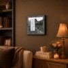 Coal miners prayer framed wall art displayed in a den